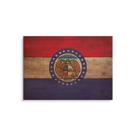 WILE E. WOOD 15 x 11 in. Missouri State Flag Wood Art FLMO-1511